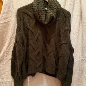 Madewell Chunky Knit Turtleneck Sweater - Dark Green